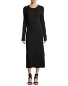 Long Birdseye Curve-hem Dress
