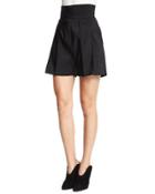 High-rise Pleated Silk Taffeta