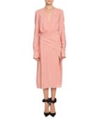 Sade Long-sleeve Striped Wrap-dress