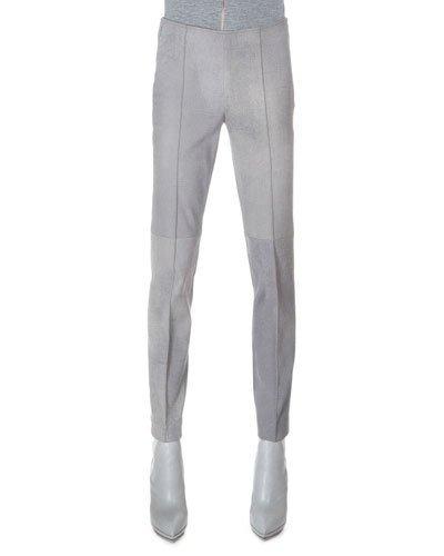 Melissa Stretch Flannel Pleated Slim Pants, Quartzite
