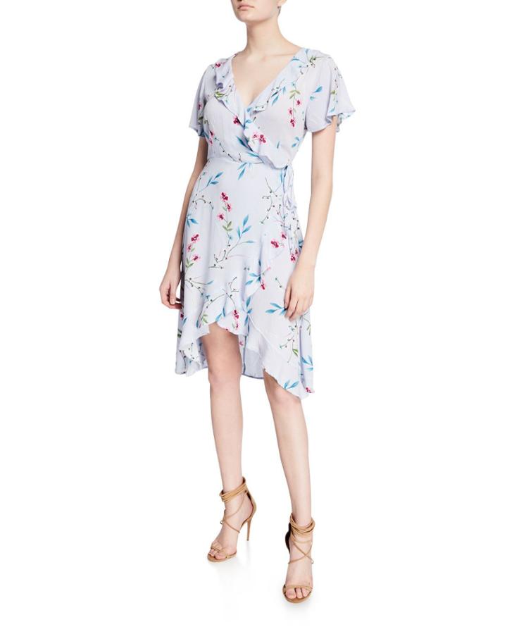 Floral-print Asymmetric Wrap Dress