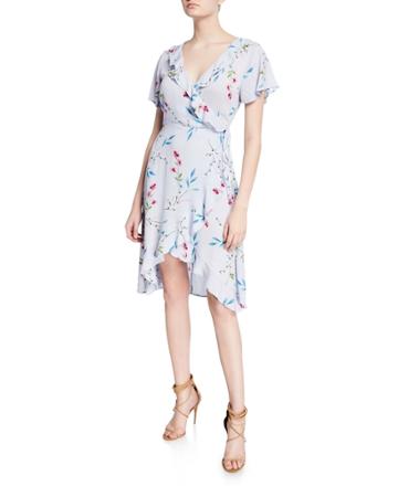 Floral-print Asymmetric Wrap Dress