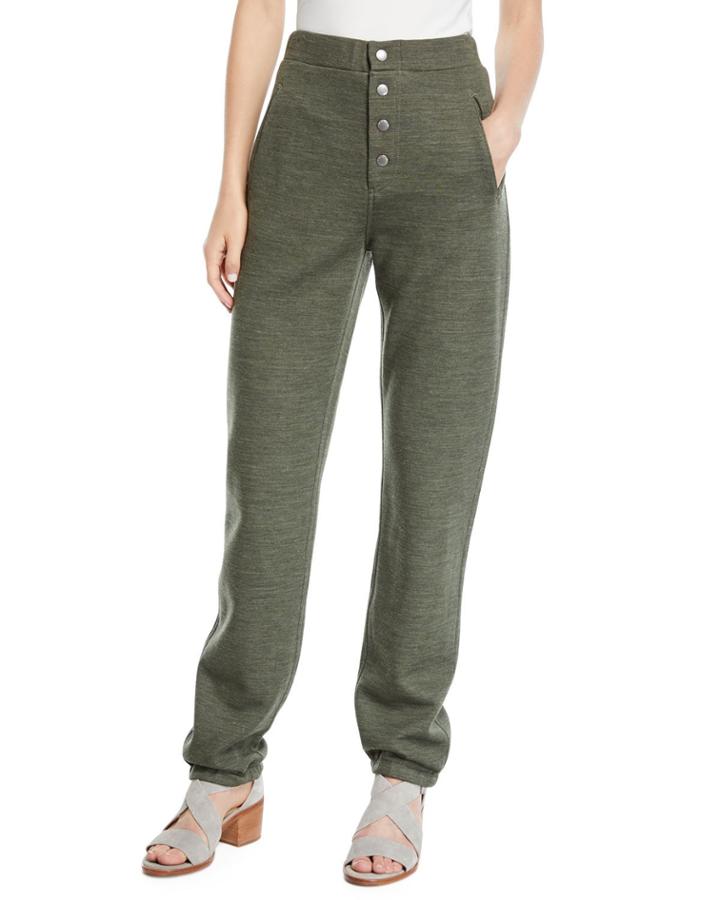 Sailor Wool-blend Sweatpants With Exposed Fly