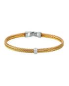 Two-row Cable Bracelet W/ Diamond Pave, Gold