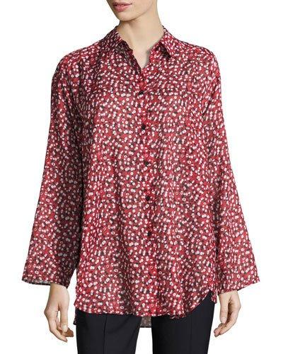 Leanne Floral-print Blouse, Black Pattern