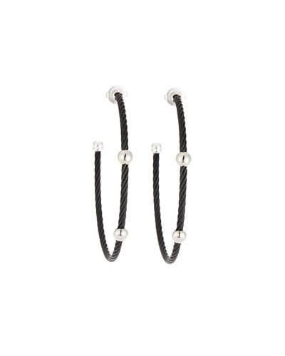 Studded Cable Hoop Earrings