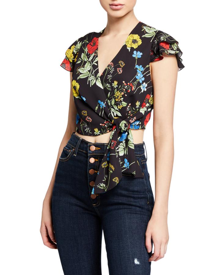Zabel Cropped Wrap Top