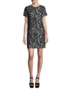 Mod Short-sleeve Lace-overlay T-shirt Dress