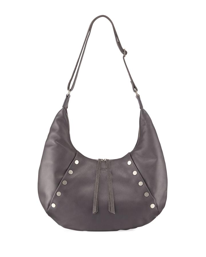 Ken Smooth Leather Studded Hobo Bag