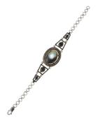 Black Spinel & Gray Mother-of-pearl Bracelet