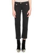 Low-rise Button Detail Straight-leg Cotton Pants