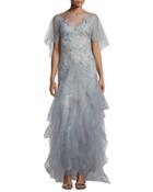 Embellished Evening Gown W/cape,