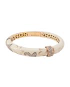18k Rose Gold Leafy Diamond Bangle, White