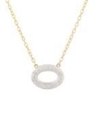 Medium Galahad Diamond Oval Pendant Necklace