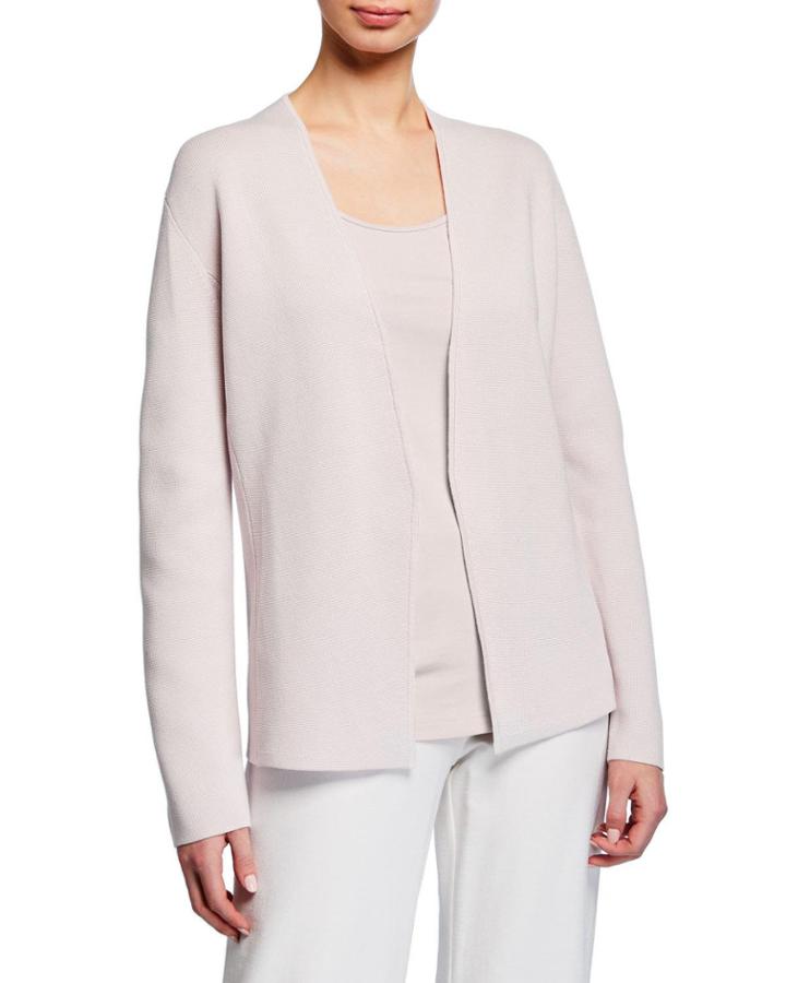 Plus Size Shaped Silk/organic Cotton Interlock Cardigan