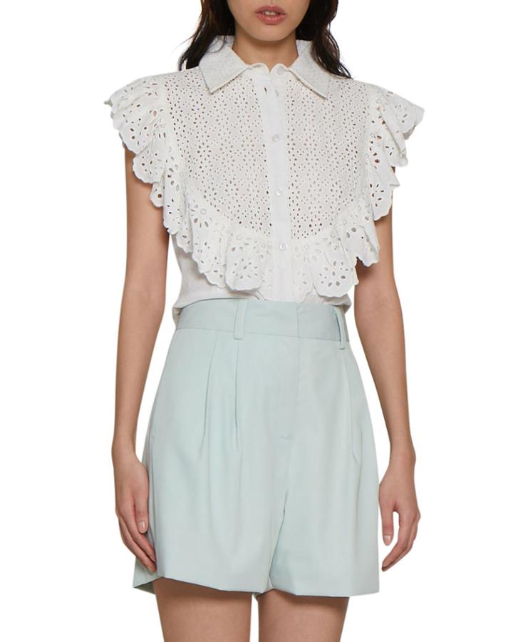 Dolores Crochet Lace Ruffle Top