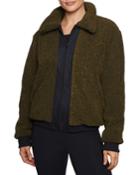 Faux Sherpa Contrast Trim Jacket