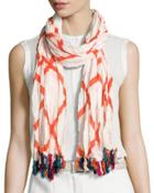 Diamond-print Fringed
