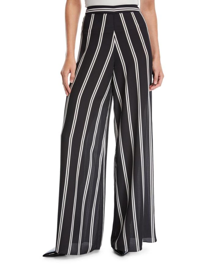 Athena Striped Wide-leg Pants