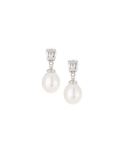 14k Dangling Freshwater Pearl Earrings