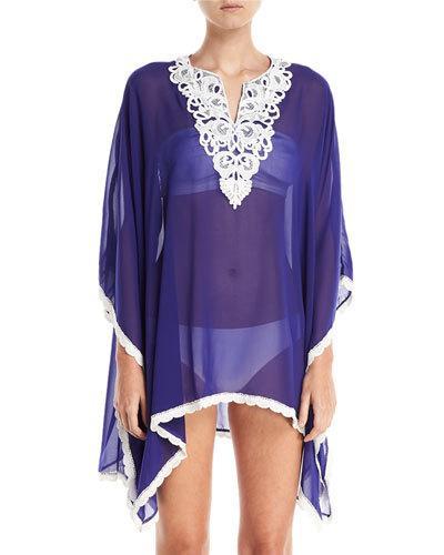 Embroidered-neck Caftan Tunic