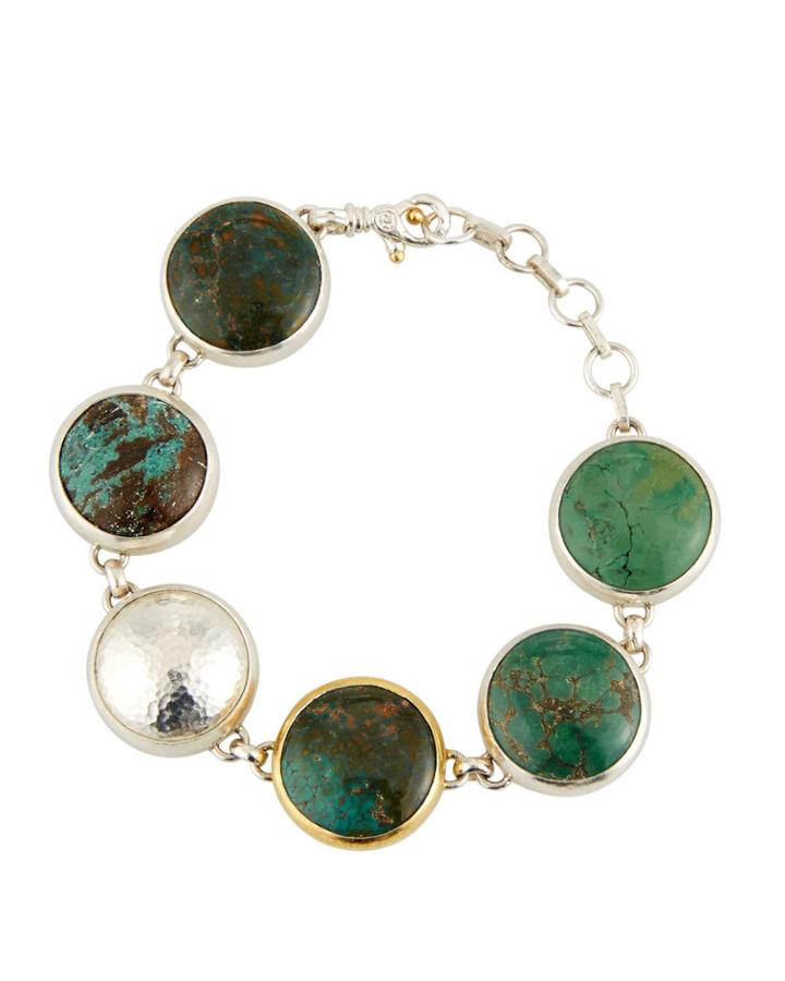 Galapagos 6-station Bracelet, Green Turquoise