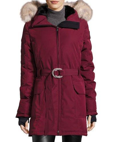 Hazelton Quilted-sleeve Parka, Wine
