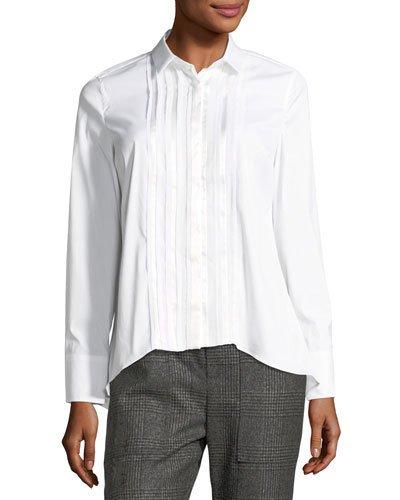 Pleated-bib Poplin