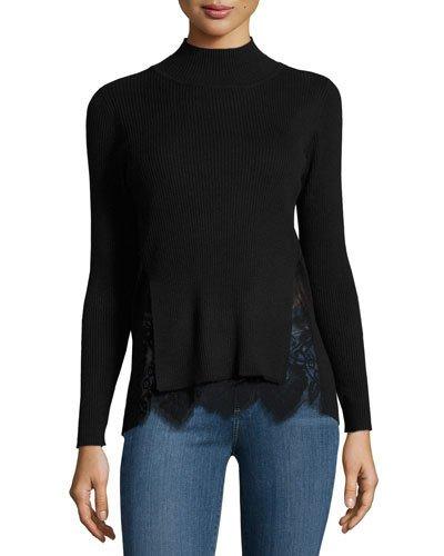 Lace-underlay Ribbed