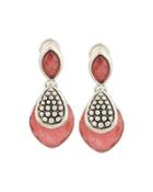 Maya Silver Rhodochrosite Double-drop Earrings,