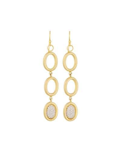 18k Triple-oval Pave Diamond Earring Charms
