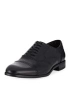 Catello Leather Brogue Oxford, Black