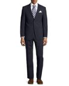 Slim-fit Two-button Wool-blend Two-piece Suit, Dark Navy