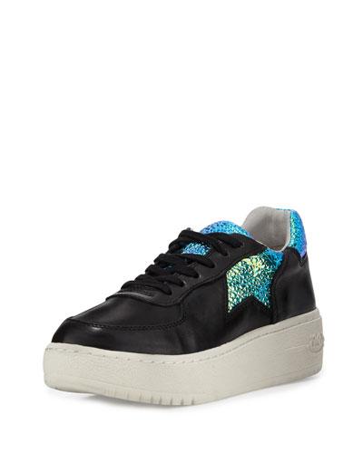 Fool Platform Sneaker, Black/green