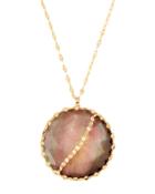 14k Large Round Mystiq Pendant Necklace,