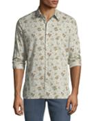 Men's Floral Button-down Cotton