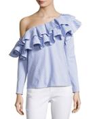 Finer Things Striped Blouse, Blue