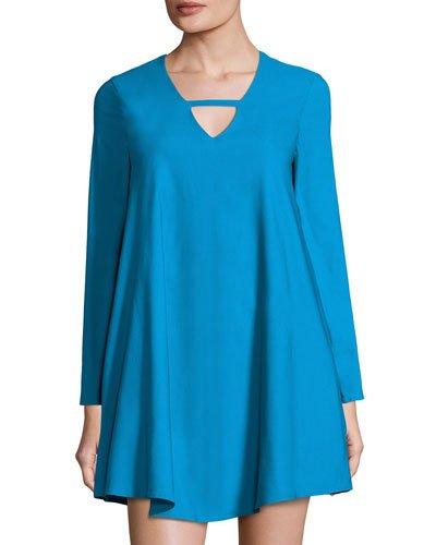 Naomi A-line Long-sleeve Dress, Teal