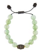 Old World Green Moonstone Adjustable Bead Bracelet