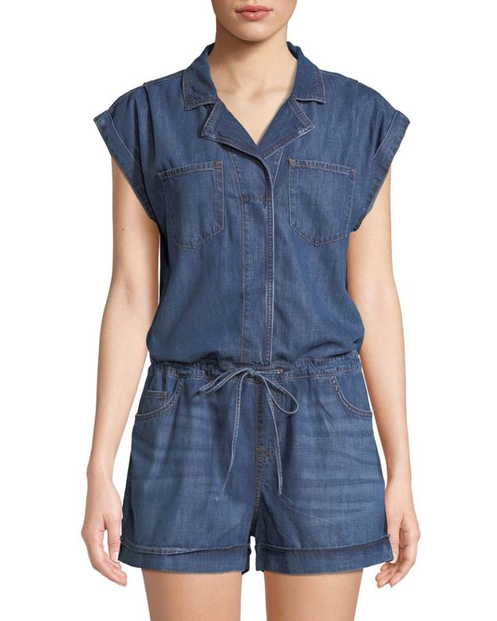 Scout Denim Waist-tie Romper