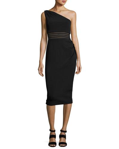 One-shoulder Bandage Dress, Black