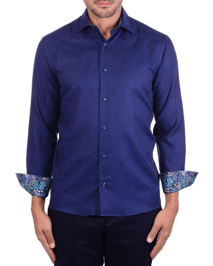 Men's Blue Paisley Jacquard