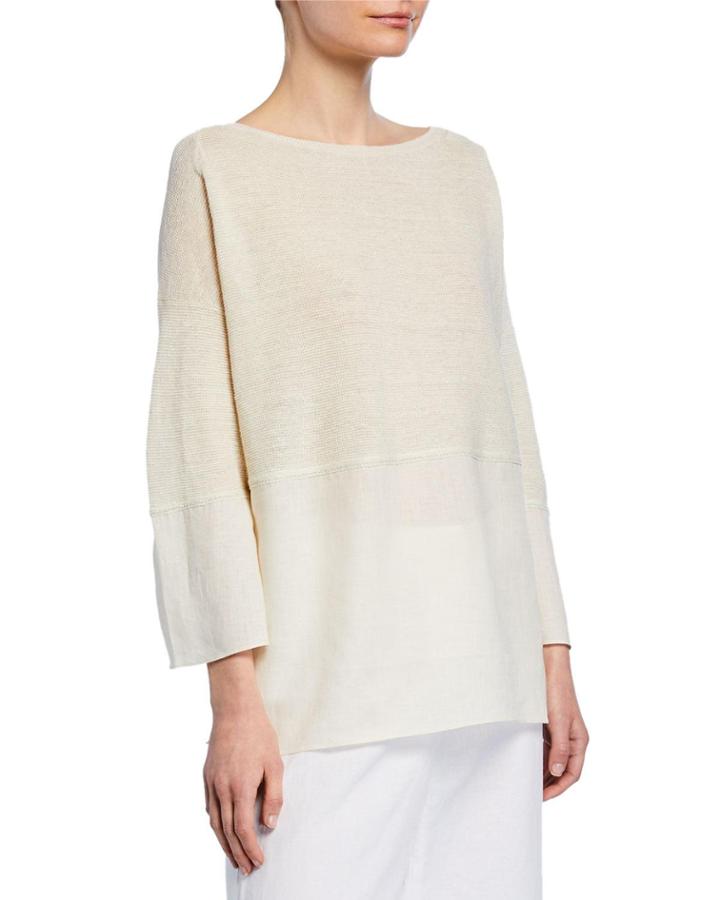 Woven Linen Sweater W/