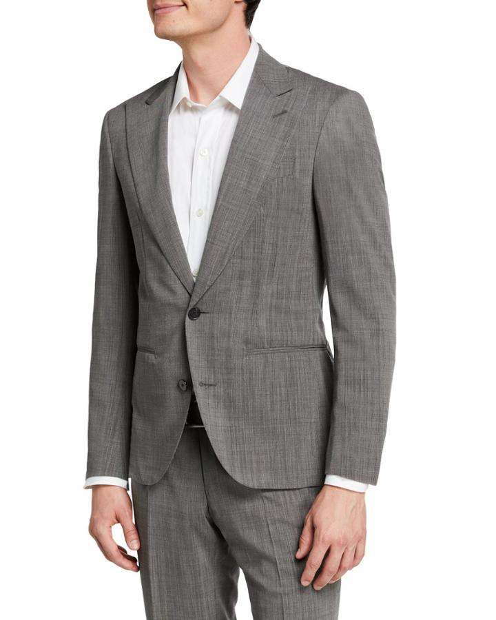 Men's Peak-lapel Two-piece Wool
