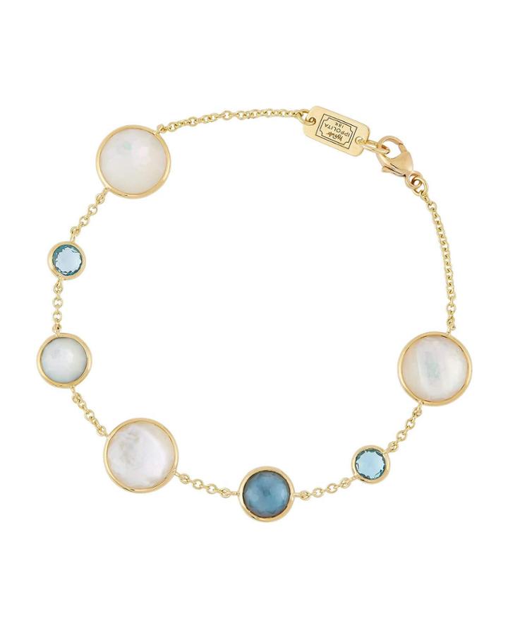 18k Lollipop 7-stone Link Bracelet In Raindrop