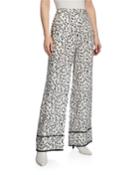 Orchard Vines Contrast Wide-leg Pants