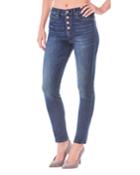 High-rise Skinny Jeans With Exposed Button Fly,