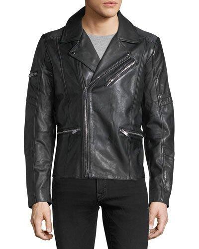 Asymmetrical Leather Motorcycle Jacket