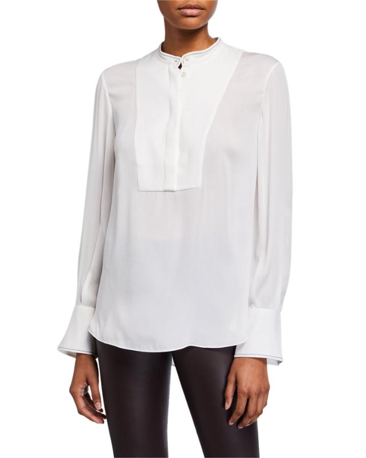 Georgette Crepe Long-sleeve