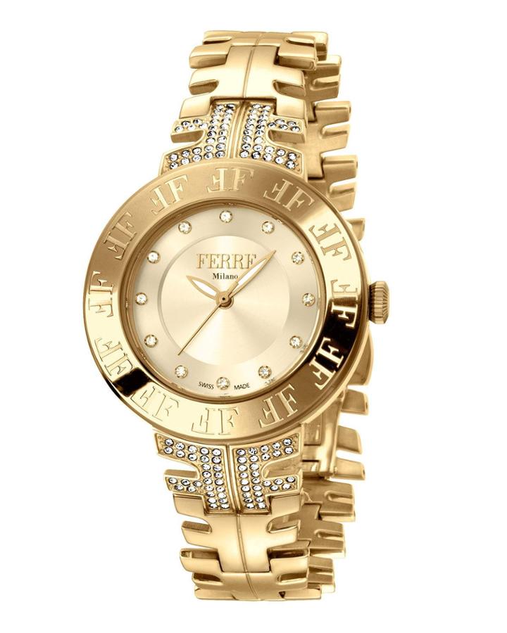 34mm Rebecca Luce Watch W/ F-link Bracelet, Gold